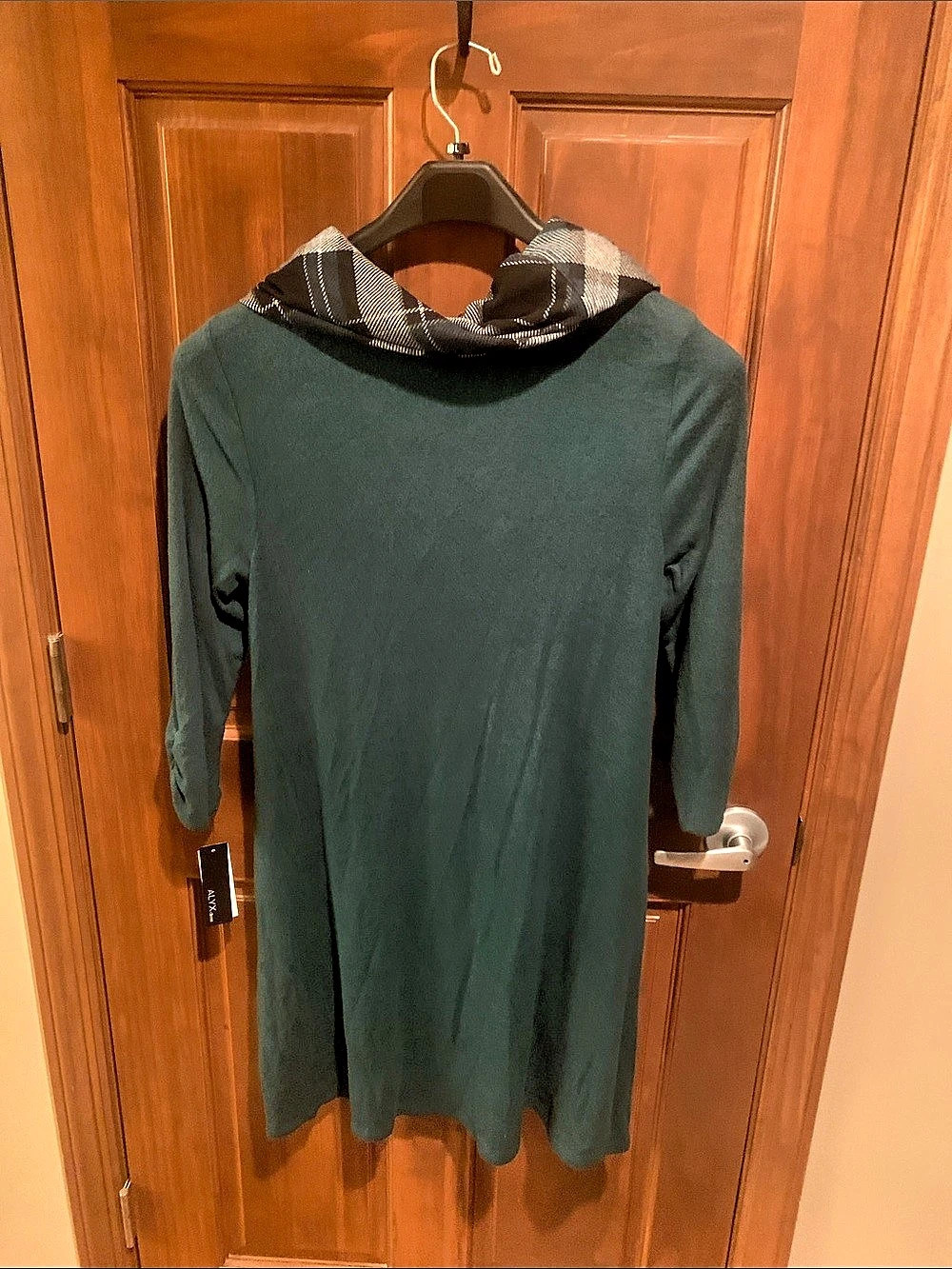 Jones New York Plaid Mini Dress in Green & Black Size Medium NWT